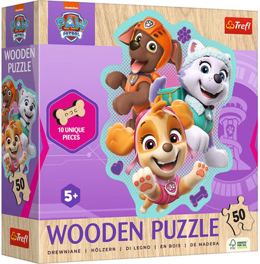 Trefl paw patrol houten puzzel 50 stukjes - educatief kinderspel.