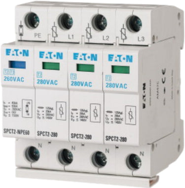 Eaton 167620 spct2-280-3+npe overspanningsveilige afleider overspanningsbeveiliging voor: verdeelkast 20 ka 1 stuk(s)