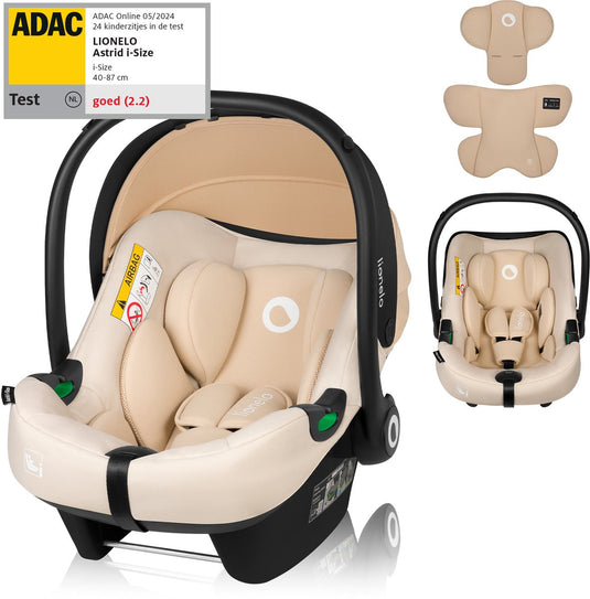 Lionelo astrid i-size autostoel – adac 5-sterren – 40-87 cm – rwf – memory foam – verstelbare hoofdsteun (7 cm) – holmbergs gordels – compatibel met isofix-base kinderwagen – i-size norm – licht veilig