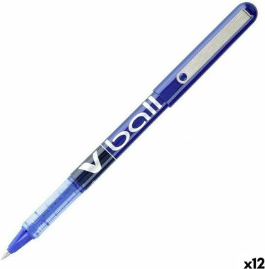 Pilot pen roller v ball 0,7 mm blauw metaal plastic (12 stuks)