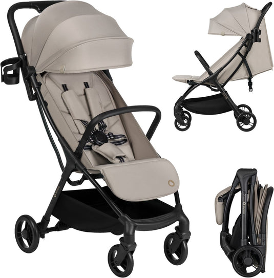 Lionelo agia buggy – lichtgewicht 7,3 kg – compacte inklapbaar – ligstand en grote zitting – wielen met vering – bekerhouder – kinderwagen vanaf 6 maanden tot 22 kg – plooibuggy - reisbuggy wandelwagen - kinderbuggy