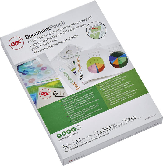 Gbc lamineerhoes - a4 formaat - 2x250 micron - pak van 50 stuks