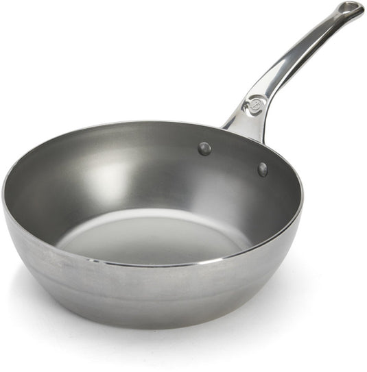 Debuyer de buyer mineral b pro hapjespan ø 24 cm – plaatstaal – pfas-vrij – met rvs grepen – geschikt voor inductie – made in france