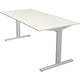 Bureau kerkmann 11020610 in hoogte verstelbaar wit, zilver
