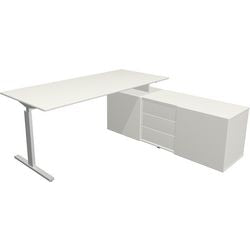 Bureau kerkmann 11026210 form 2 wit, zilver