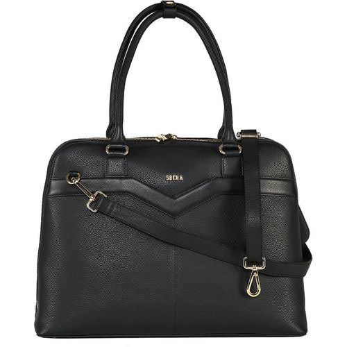 Laptoptas socha so-diamond-couture-bl leer zwart