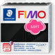 Fimo soft 8020 - ovenhardende boetseerklei - standaard blokje 57g - zwart