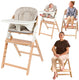 Lionelo megan – houten kinderstoel eetstoel baby – meegroeistoel 3in1: van 6 mnd tot 110 kg – verstelbare: zitting voetsteun tafel – 5-puntsgordel – dienblad met siliconen inzet – wasbaar kussen – antislipvoetjes – baby stoel