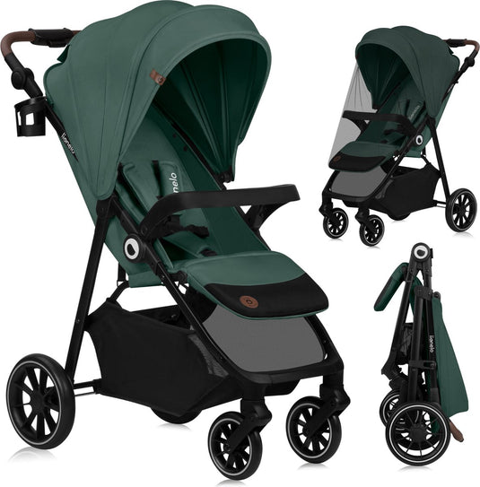 Lionelo emma one buggy en kinderwagen tot 22 kg – xxl kapje – eva wielen – lichtgewicht en onderhoudsvrij – verstelbare rugleuning – eénhandig inklapbaar – verstelbare duwstang – centrale voetrem – 5-punts veiligheidsgordel – stadswandelwagen