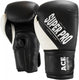 Super pro combat gear ace (kick)bokshandschoenen zwart wit 6oz