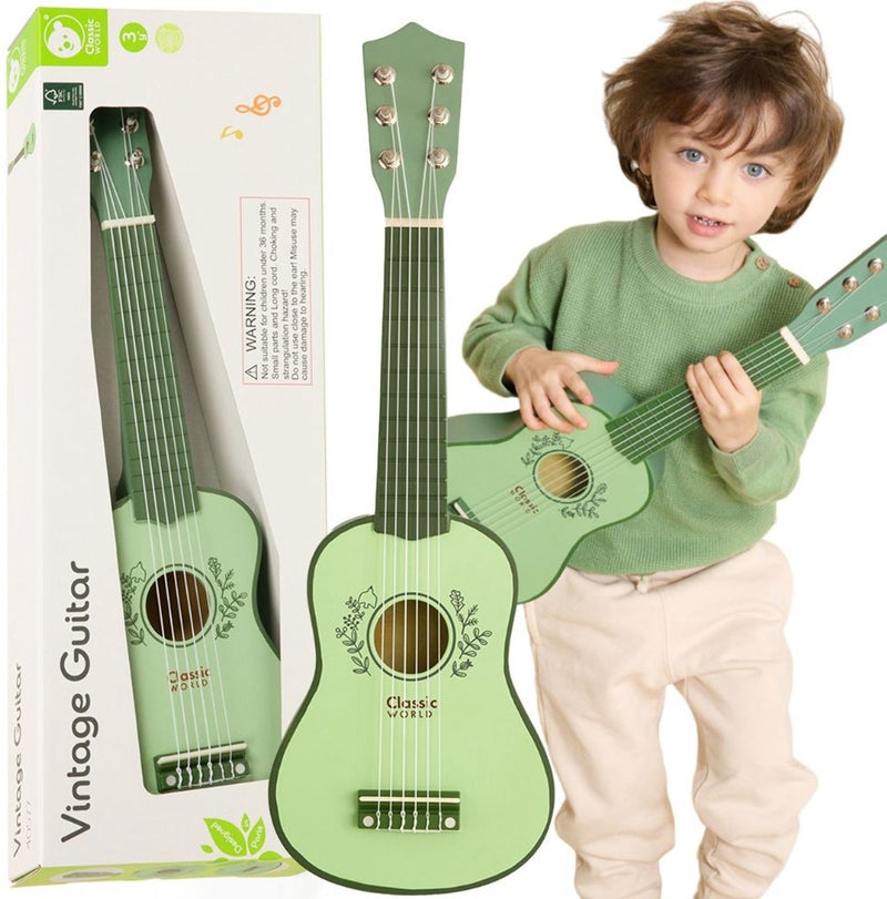 Load image into Gallery viewer, Lobbes speelgoed bv klassieke wereld houten gitaar voor kinderen vintage muziekinstrument 3+ - uni
