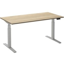 Zit-sta-bureau ceha ade2plme148q9016rew eiken wit melamine, metaal