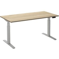 Zit-sta-bureau ceha ade2plme168q9016rew eiken wit melamine, metaal