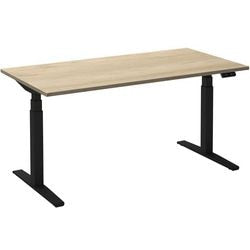 Zit-sta-bureau ceha ade2plhl168q9005rew eiken wit melamine, metaal