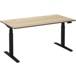 Zit-sta-bureau ceha ade2plme128q9005rew eiken wit melamine, metaal