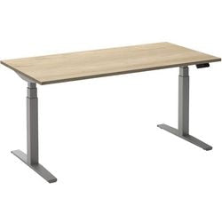 Zit-sta-bureau ceha ade2plme128q9006rew eiken wit melamine, metaal