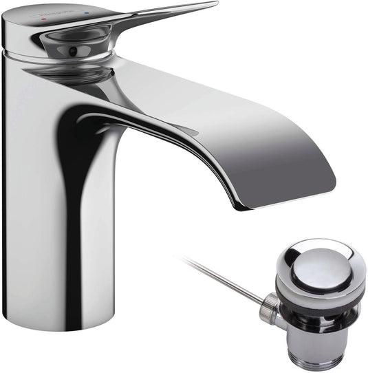 Hansgrohe vivenis ééngreeps wastafelmengkraan 80 met pop-up trekwaste chroom