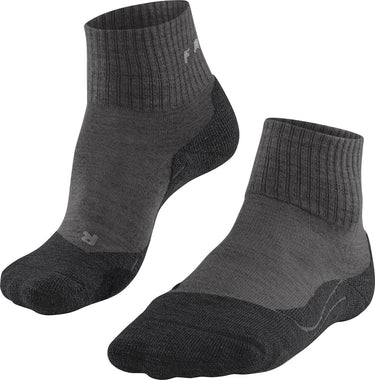 Falke tk2 wool short anti-blaar dik wol functioneel materiaal wandelsokken dames grijs - maat 39-40