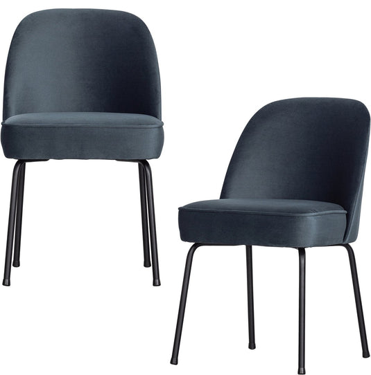 Woood vogue eetkamerstoelen - velvet stof - teal - set van 2