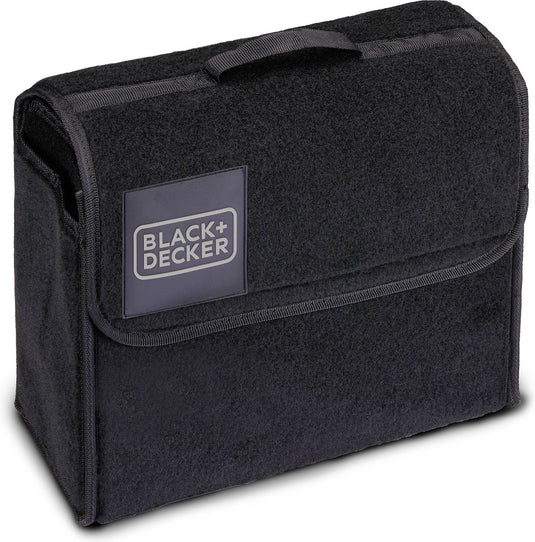 Black+decker auto organizer - 29 x 15 x 30 cm - met klittenband - handvat - zwart