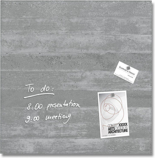 Sigel glasmagneetbord - artverum - 48x48cm - betondesign - si-gl168