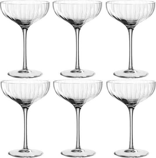 Leonardo poesia champagne coupe 260 ml transparant - set 6