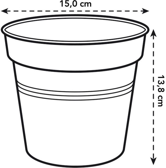 Elho green basics grow pot 17cm | set van 20 kweekpotten - living black