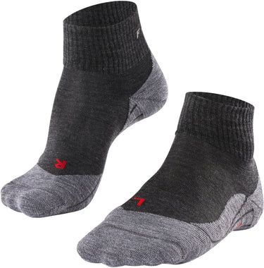 Falke tk5 short anti-blaar dun wol functioneel materiaal wandelsokken dames grijs - maat 35-36