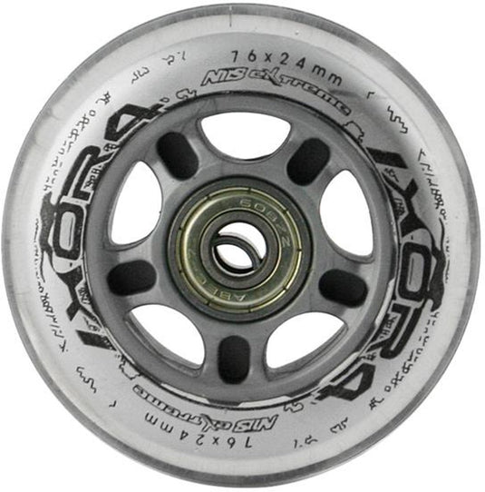 Nils extreme - pu wielen - 76x24 mm - transparant - inclusief abec-7 lagere