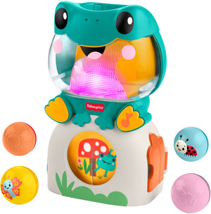 Mattel fisher-price lichtgevende en rollende kikker - muzikaal balspel voor baby's en peuters