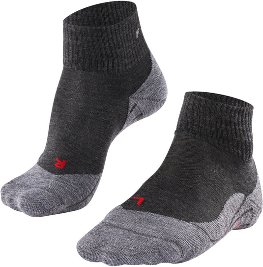 Falke tk5 short anti-blaar dun wol functioneel materiaal wandelsokken dames grijs - maat 39-40