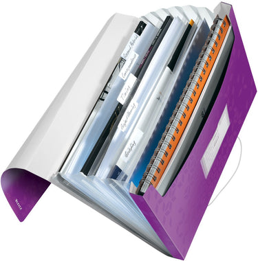 Leitz wow projectmap pp - met 6 vakken - paars