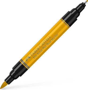 Faber-castell tekenstift - pitt artist pen - duo marker - 109 chroomgeel donker- fc-162109