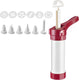 Westmark koekpers decoratiespuit, met 6 sjablonen en 6 spuitmonden, inhoud: 225 ml, kunststof, luxus, wit rood, 32302260