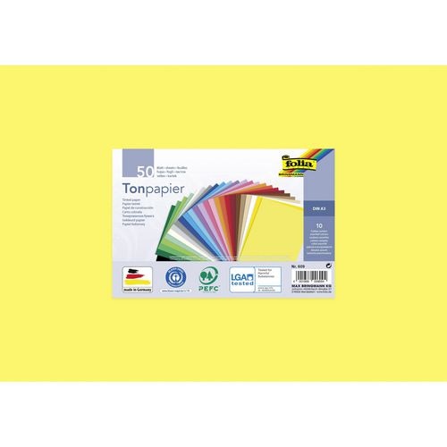 Gekleurd papier folia 609 papier kleurenassortiment