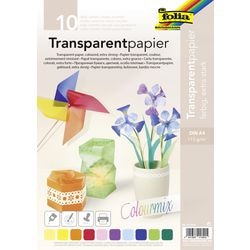 Knutselpapier folia 87409 transparant papier kleurenassortiment