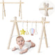Lionelo anis – babygym hout speelboog – opvouwbare montessori speeltrapeze – beukenhout, afneembare hangers – activiteitencentrum voor baby’s pasgeborenen