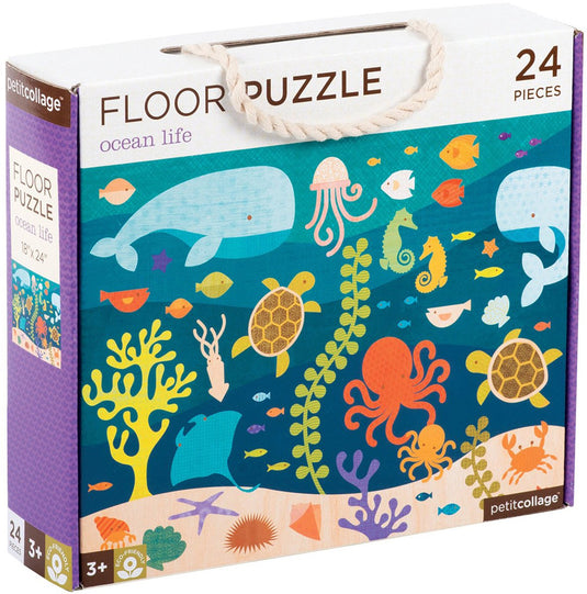 Petit collage vloerpuzzel oceaanleven - educatief speelgoed.