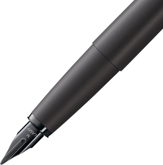 Lamy studio lx-all-black vulpen – universele vulpen in een elegant, volledig metalen behuizing – met propellerclip en stalen penpunt in maat f – inclusief t 10 blauwe inktpatroon