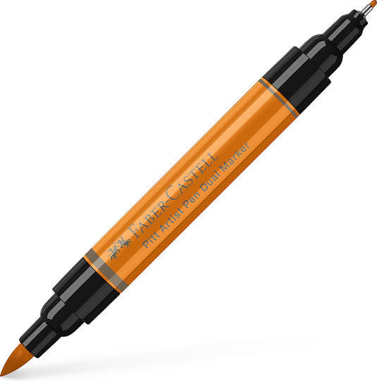 Faber-castell tekenstift - pitt artist pen - 113 oranje glazuur - duomarkers - dubbelzijdige stift - fc-162113