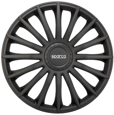wieldoppen Torino 16 inch ABS zwart set van 4