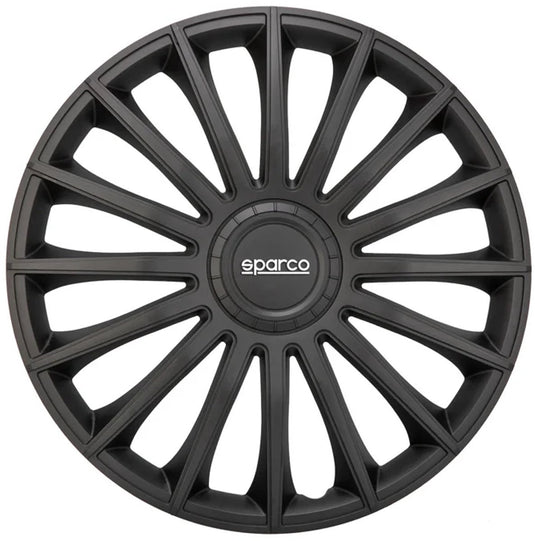 wieldoppen Torino 16 inch ABS zwart set van 4