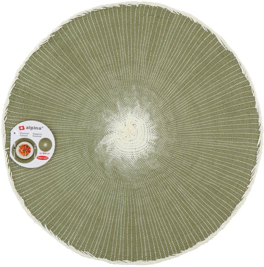 Alpina ronde placemat 39 cm - gevlochten placemat - papiergaren - tafelonderlegger - groen