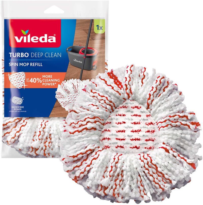 Load image into Gallery viewer, Vileda turbo deep clean vervanging - 1 per verpakking - geschikt voor alle centrifugesystemen van - +40% extra reinigingsvermogen - voor harde vloeren
