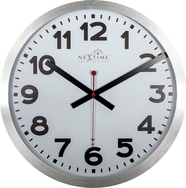 Nextime station radio controlled (dcf) – wandklok – 35 cm – aluminium – wit