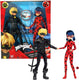 Bandai wonderbaarlijk lieveheersbeestje - wonderbaarlijke speelgoedset - pak van 2 wonderbaarlijke poppen - wonderbaarlijke mannequin figuur 26 cm - lieveheersbeestje zwarte kat kind figuur - kinderspeelgoed 4+ jaar - p50365