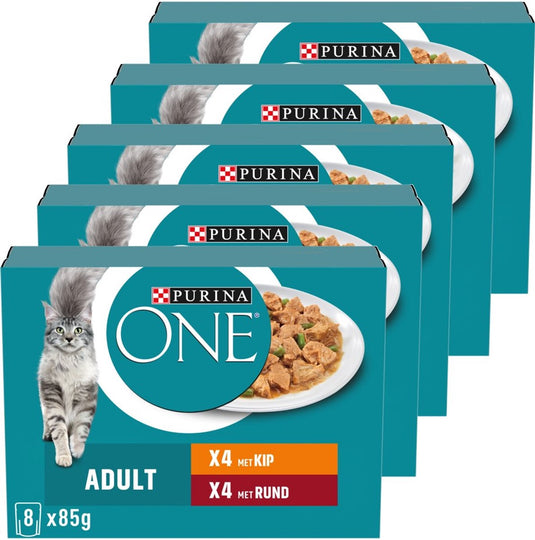 Purina one purina® one® adult - kattenvoer natvoer - kip rund - 40 x 85 g