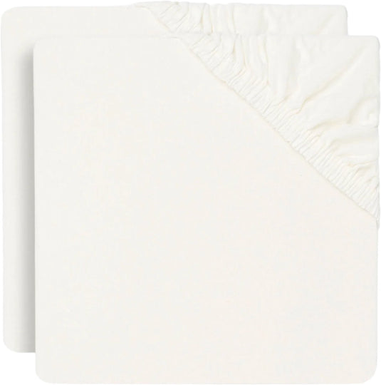 Jollein - baby hoeslaken ledikant jersey (ivory) - katoen - 2 stuks - 60x120cm