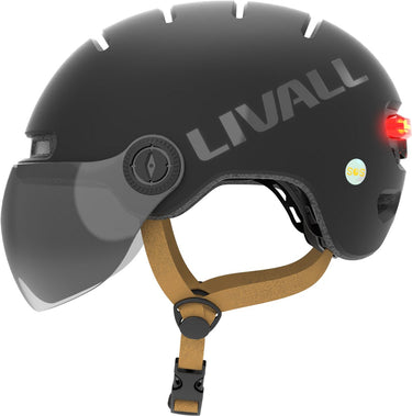Livall l23 black m size type-c slimme fietshelm met ledverlichting en afneembaar vizier, nta8776-gecertificeerd voor e-bikes, fietshelm met valdetectie voor volwassenen (heren en dames), geschikt voor e-bike, scooter en skateboard.