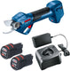 Bosch pro pruner professional 12 v accusnoeischaar ( 06019k1021 ) + 2x accu 3.0 ah + lader
